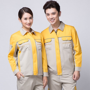 米色拼黄春季工作服AC08-1